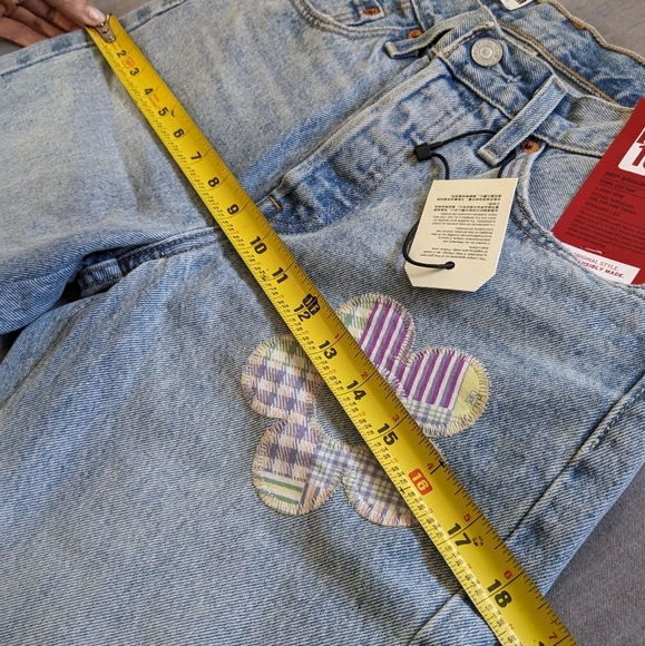 Levi's 501 Jeans Patchwork Daisy Flower - Picture 4 of 12
